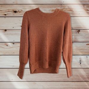 H&M Metallic Rose Gold Crewneck Sweater